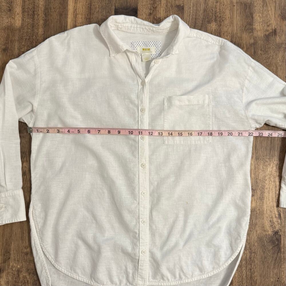 Maeve Bennet Linen Cotton Button Down Anthropologie Resort White Women's XSmall - Picture 4 of 9